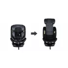 Scaun auto de siguranță Mama Kiddies® Turbo Wings cu ISOFIX, rotativ la 360° (40–150 cm), de culoare gri închis + cadou suport pentru coloană și copertină de protecție solară
