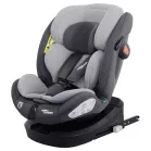 Scaun auto de siguranță Mama Kiddies® Turbo Wings rotativ 360° cu ISOFIX (40–150 cm), culoare gri + cadou parasolar, pernă pentru susținerea spatelui