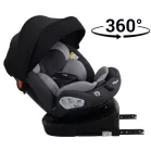 Scaun auto de siguranță Mama Kiddies® Turbo Wings rotativ 360° cu ISOFIX (40–150 cm), culoare gri + cadou parasolar, pernă pentru susținerea spatelui