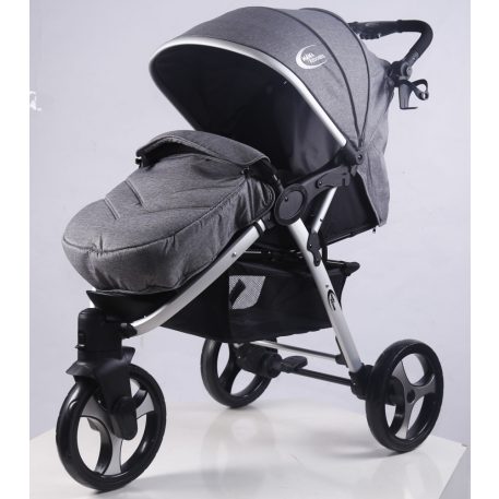 Mama Kiddies Explorer sport babakocsi babahordozóval és kiegészítőkkel szürke színben + ajándék lábzsák