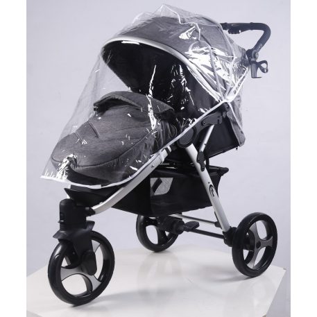 Mama Kiddies Explorer sport babakocsi babahordozóval és kiegészítőkkel szürke színben + ajándék lábzsák