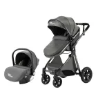 Mama Kiddies Charlie PRO 3 în 1 cărucior pentru copii, cu accesorii, în culoare gri + cadou.