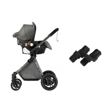 Mama Kiddies Charlie PRO 3 în 1 cărucior pentru copii, cu accesorii, în culoare gri + cadou.
