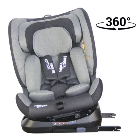 Scaun auto Mama Kiddies iSize Phoenix Edition Rotary Protect GT cu Isofix, rotativ 360 grade (40-150 cm) culoarea gri + copertină cadou