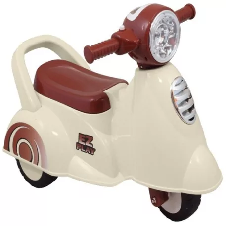 Lábbal hajtható fehér háromkerekű motor